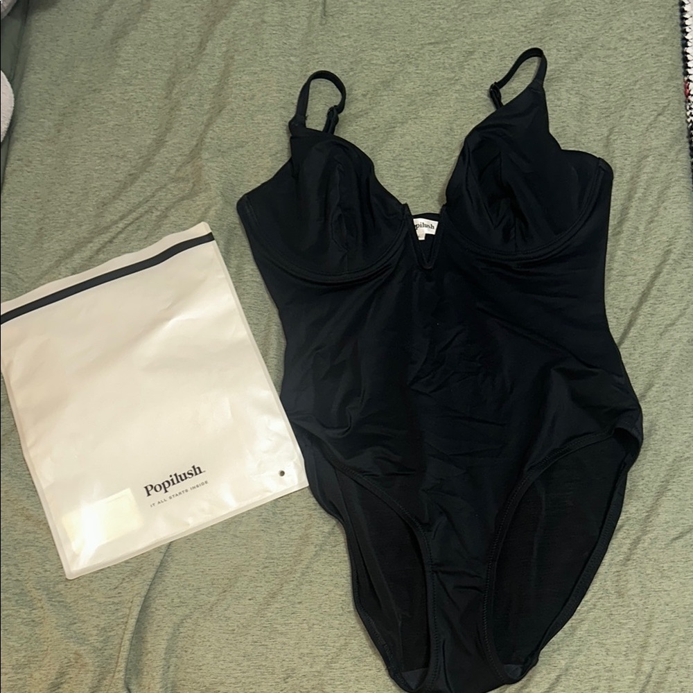 Popiush Black Women Body Sculpting Swim One Piece Never worn